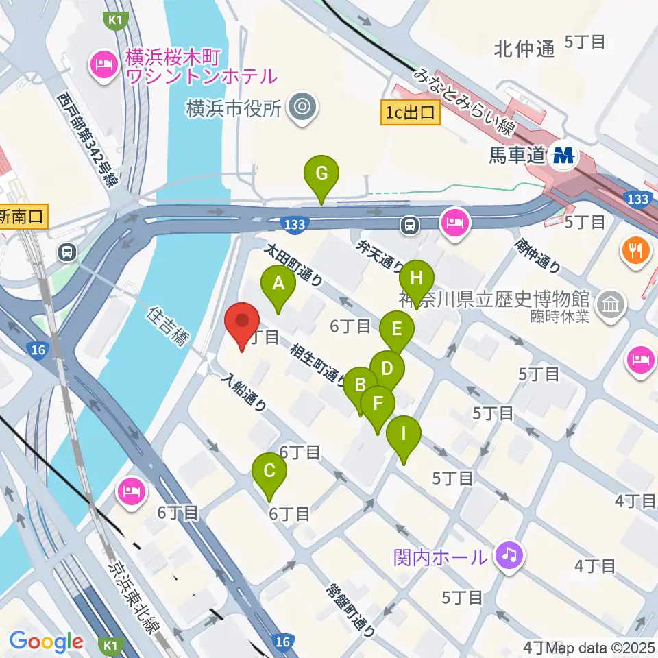 カワイ横浜周辺の駐車場・コインパーキング一覧地図