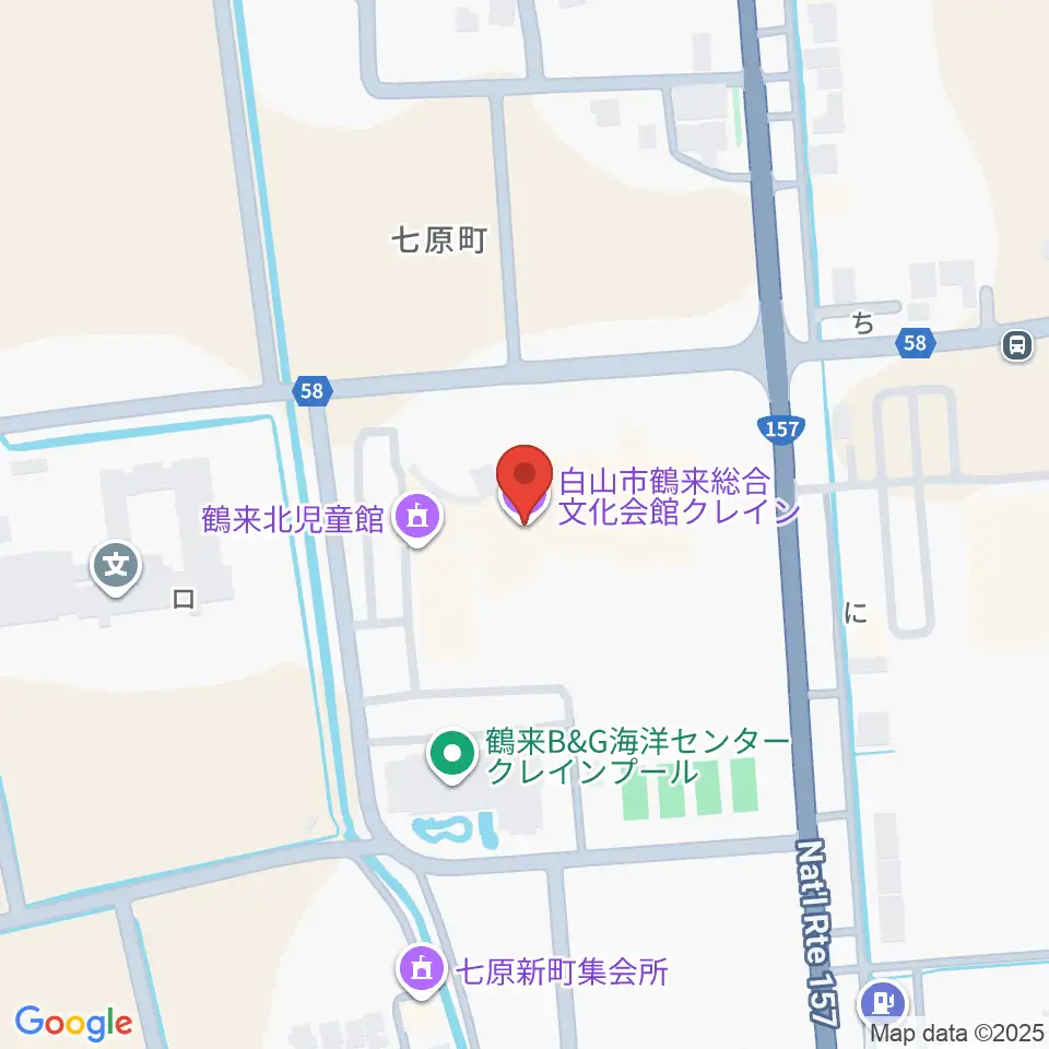 白山市鶴来総合文化会館クレイン周辺の駐車場・コインパーキング一覧地図