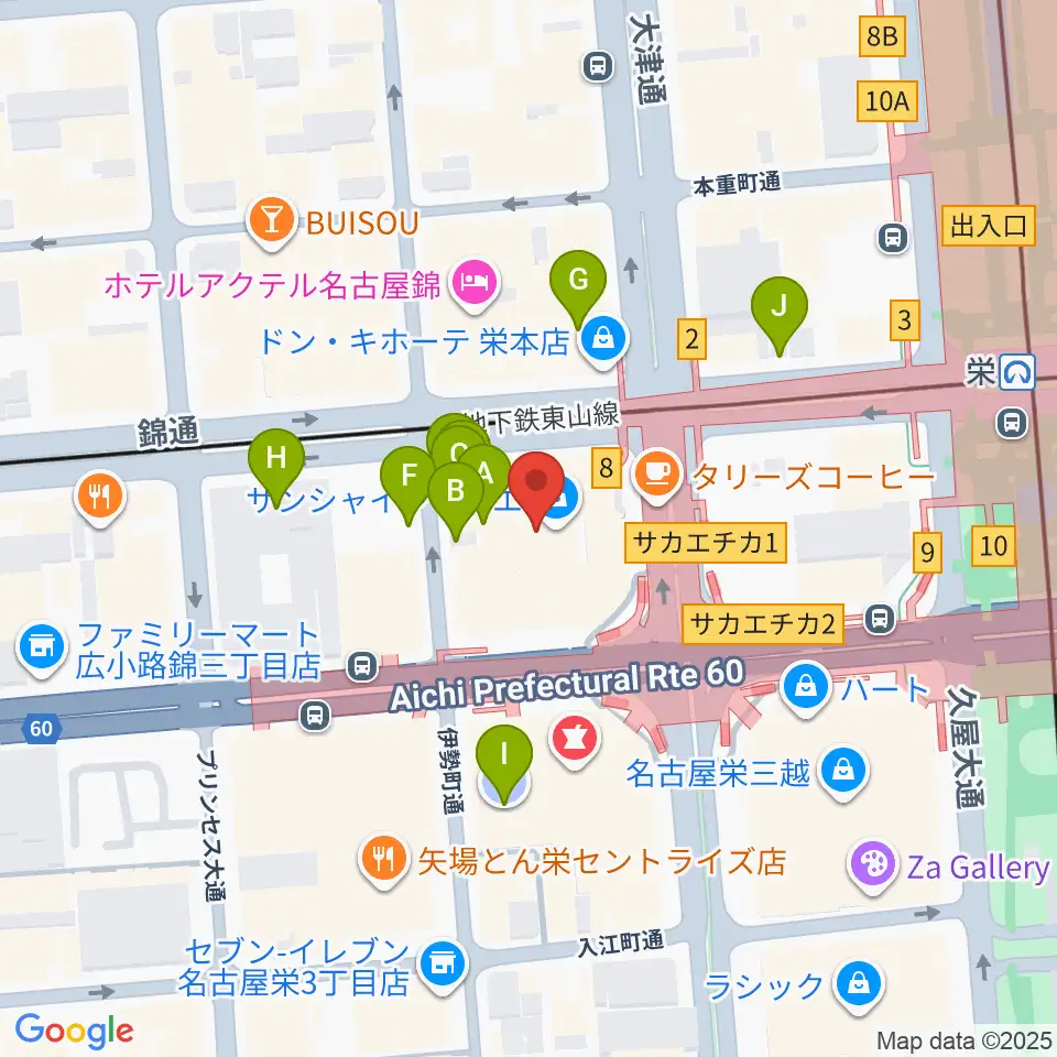 SKE48劇場周辺の駐車場・コインパーキング一覧地図