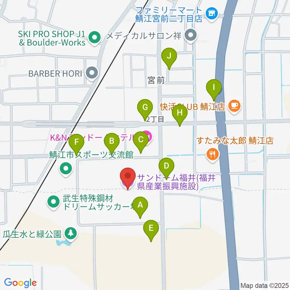 サンドーム福井周辺の駐車場・コインパーキング一覧地図