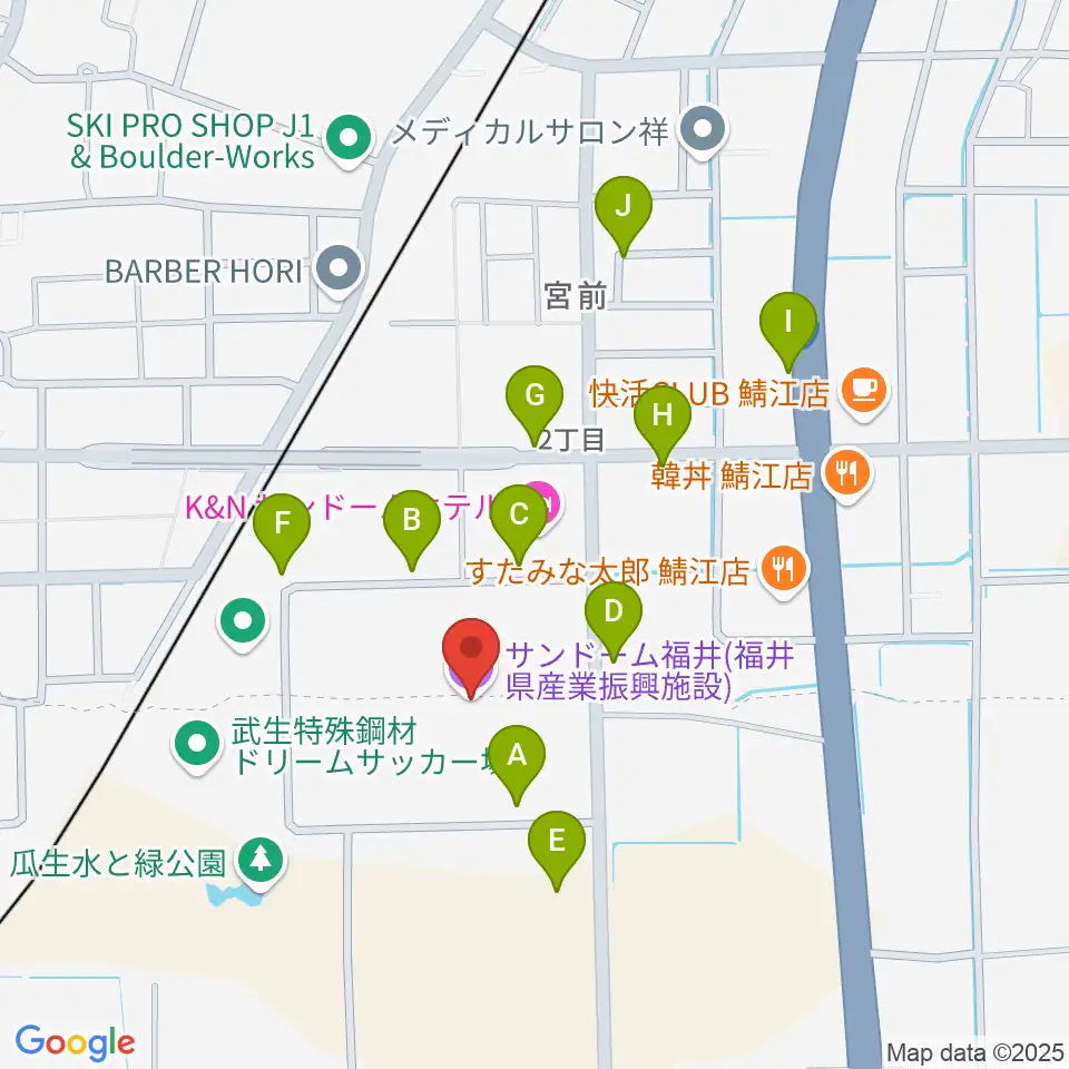 サンドーム福井周辺の駐車場・コインパーキング一覧地図