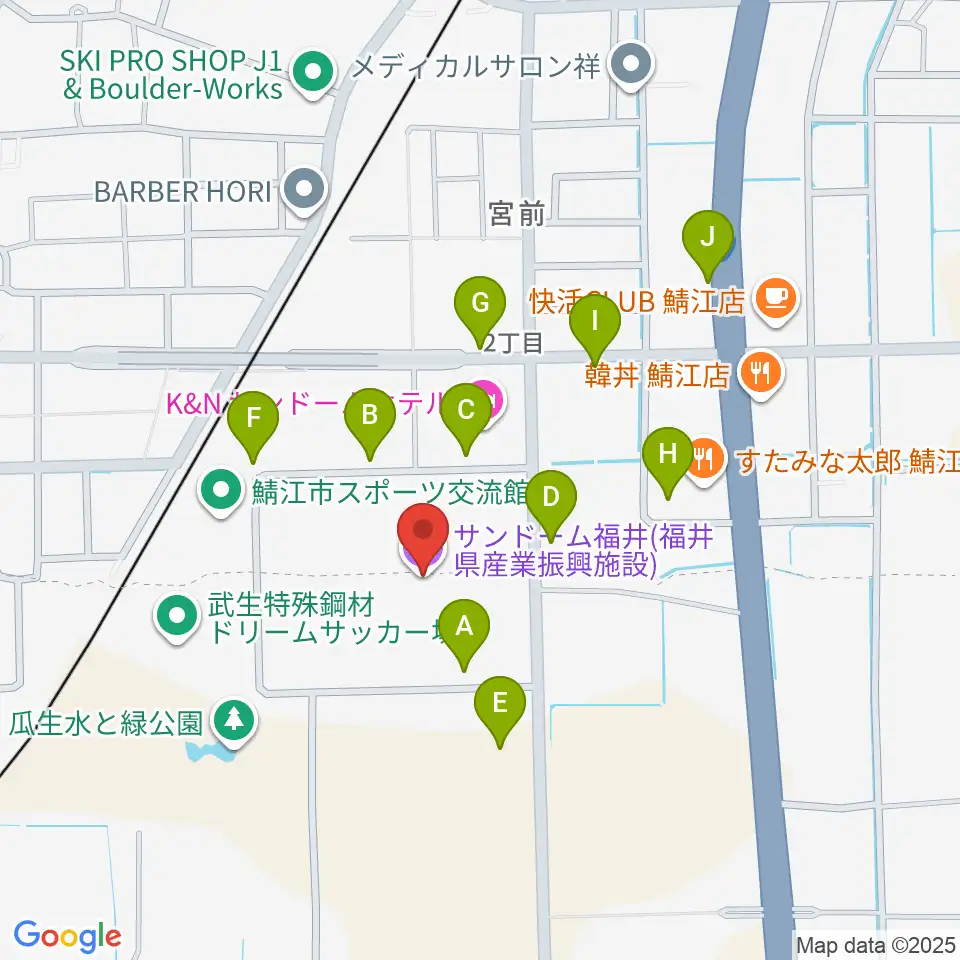 サンドーム福井周辺の駐車場・コインパーキング一覧地図