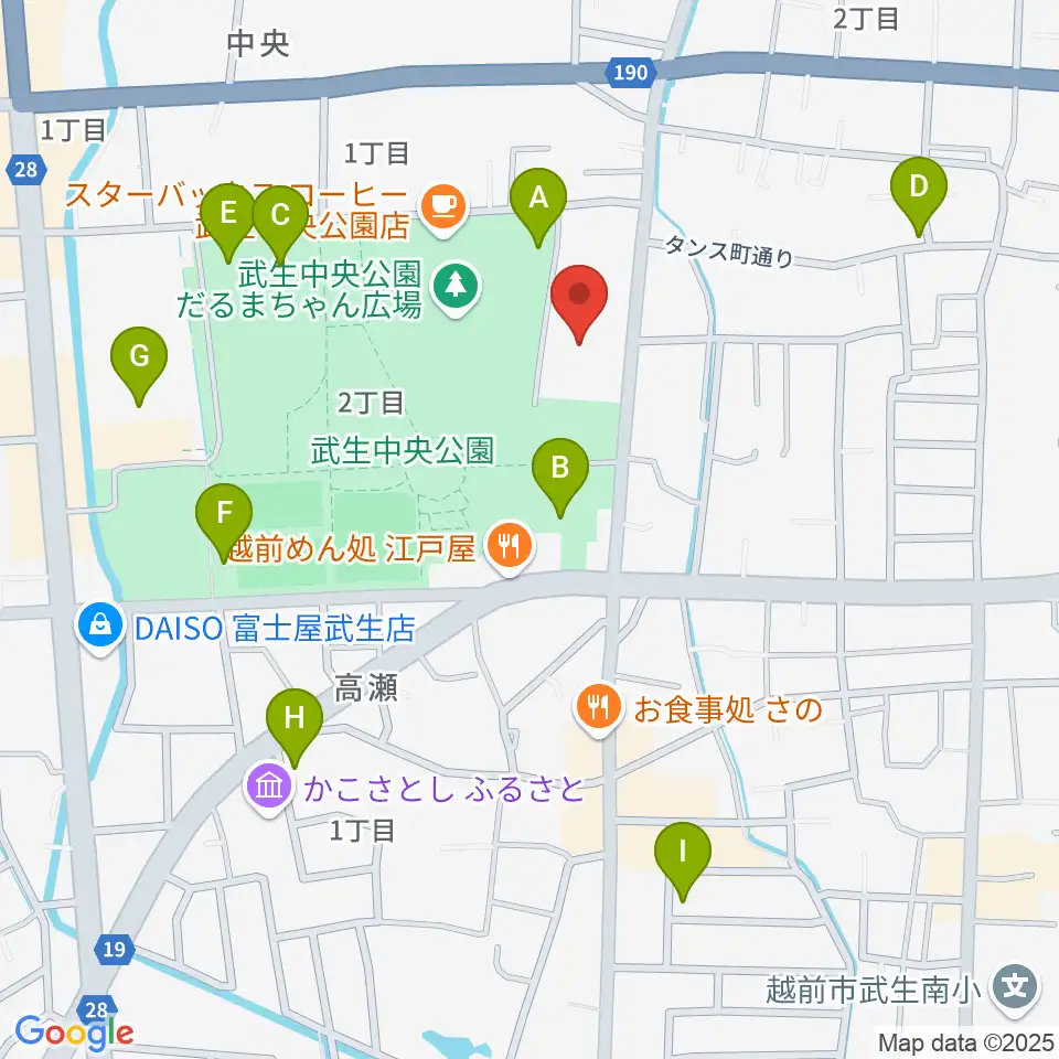 越前市文化センター周辺の駐車場・コインパーキング一覧地図