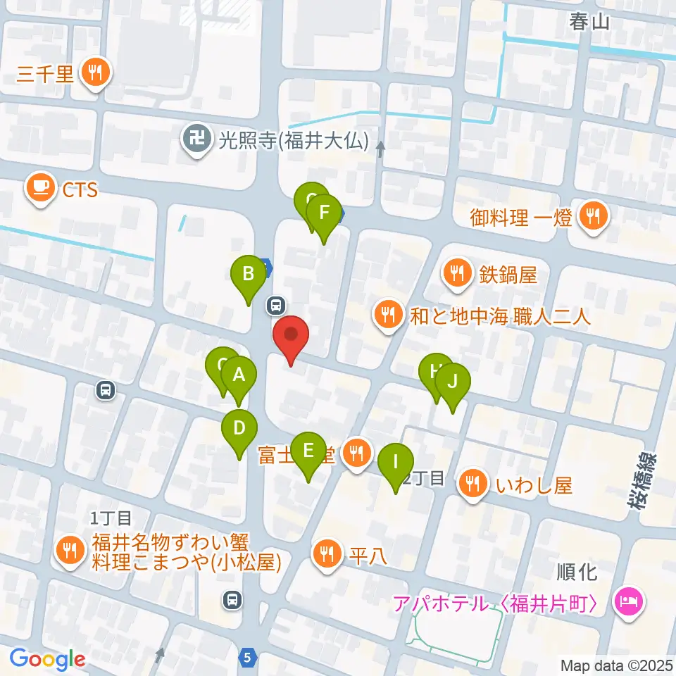 福井JUNK FAB周辺の駐車場・コインパーキング一覧地図