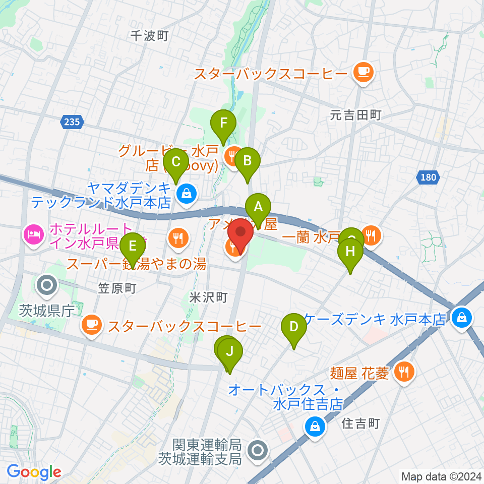 水戸90EAST周辺の駐車場・コインパーキング一覧地図