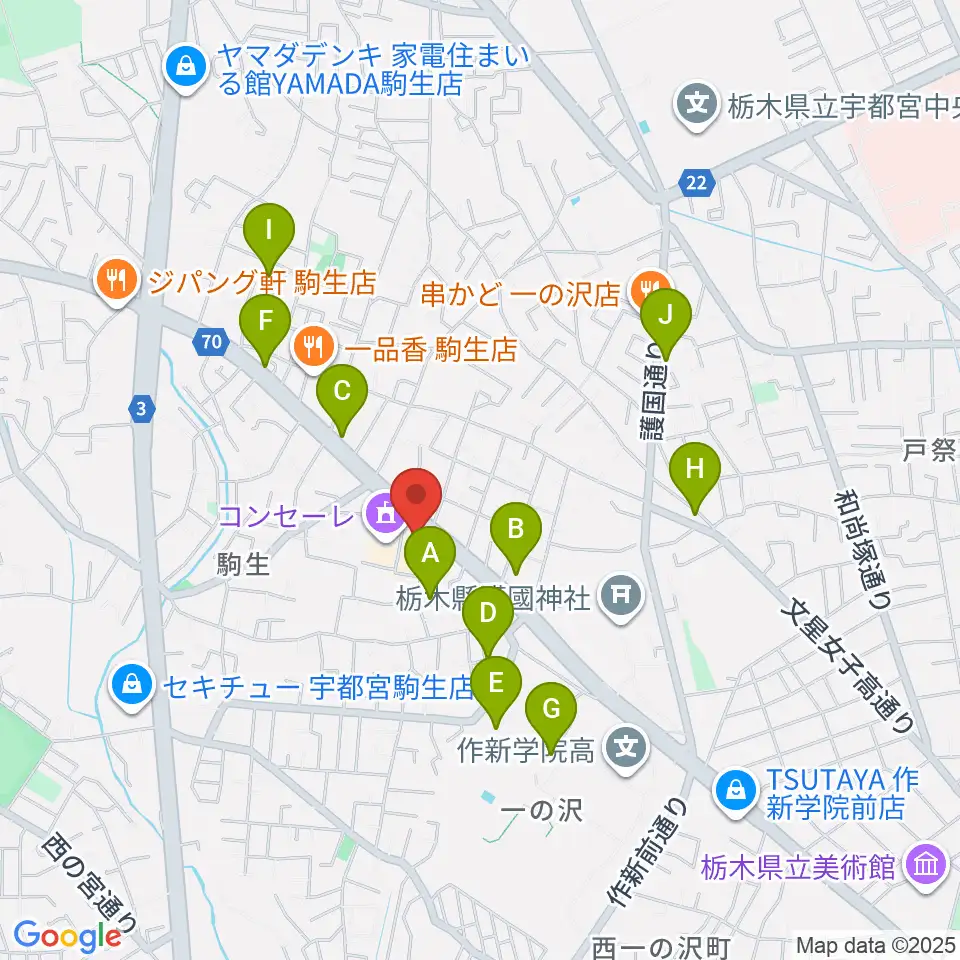 栃木県教育会館周辺の駐車場・コインパーキング一覧地図