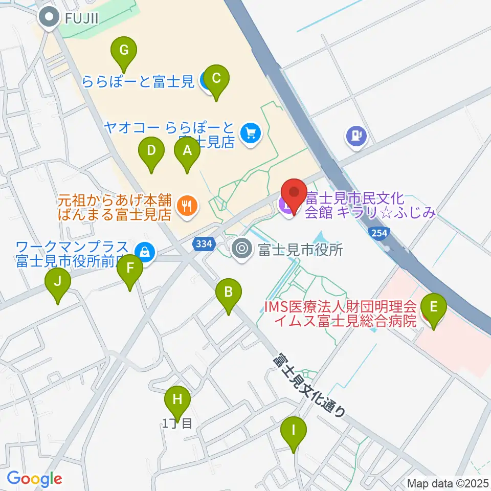 富士見市民文化会館キラリふじみ周辺の駐車場・コインパーキング一覧地図