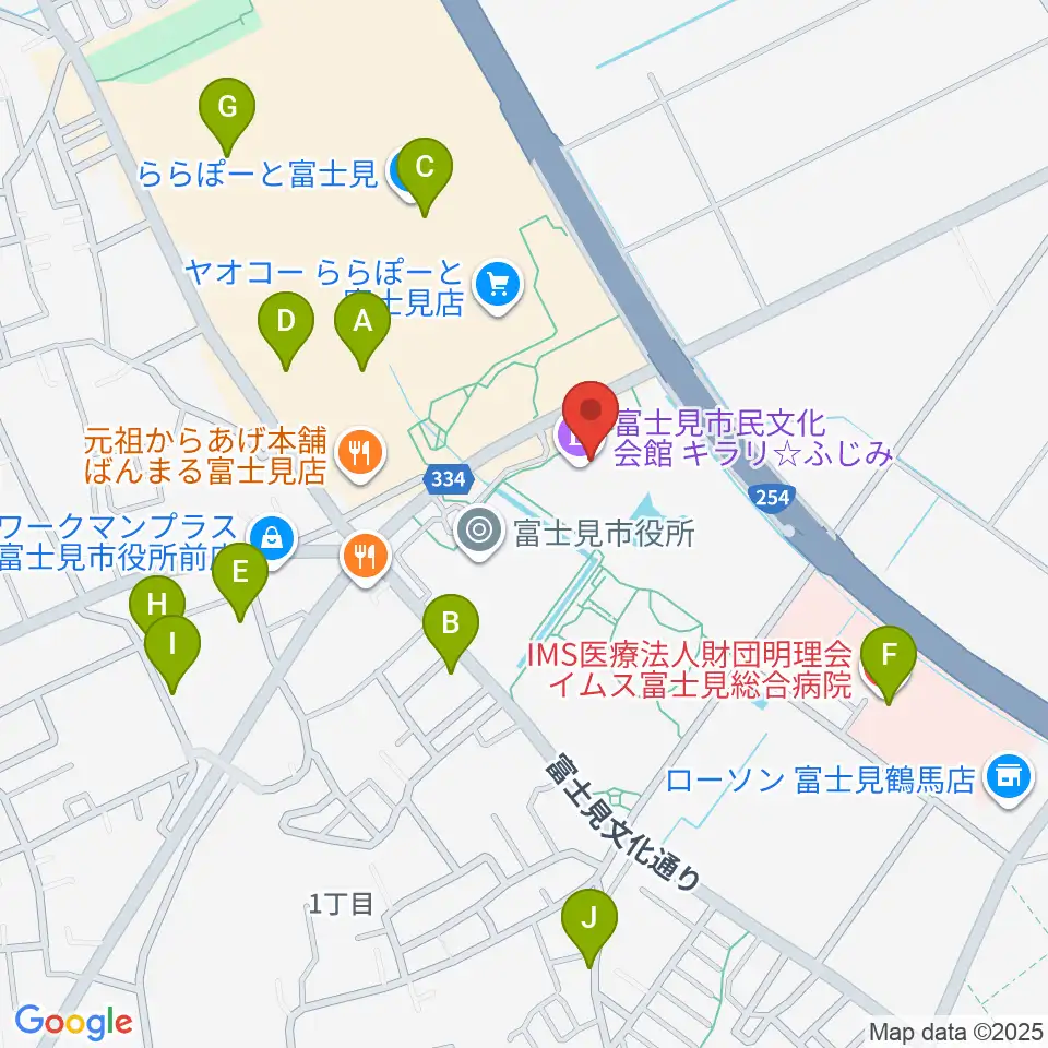 富士見市民文化会館キラリふじみ周辺の駐車場・コインパーキング一覧地図