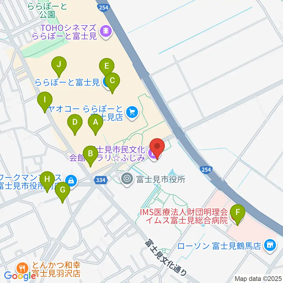 富士見市民文化会館キラリふじみ周辺の駐車場・コインパーキング一覧地図