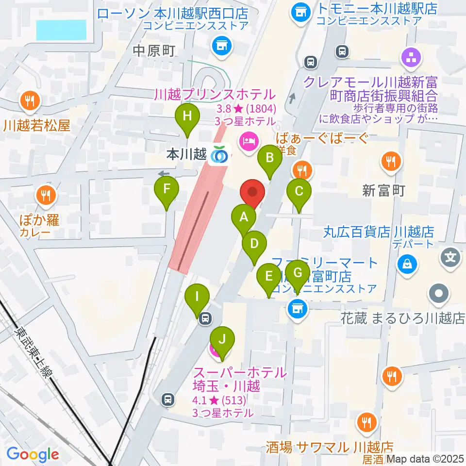 川越ステップヘブン周辺の駐車場・コインパーキング一覧地図
