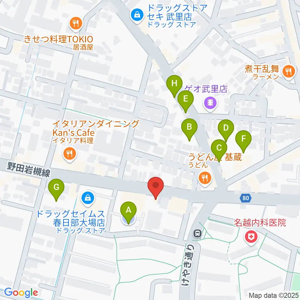 小宅楽器周辺の駐車場・コインパーキング一覧地図