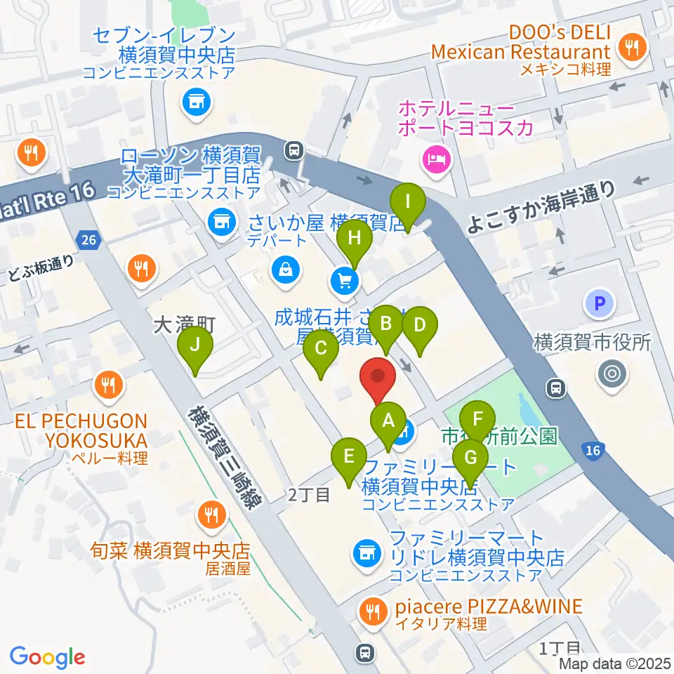 横須賀ヤンガーザンイエスタディ周辺の駐車場・コインパーキング一覧地図