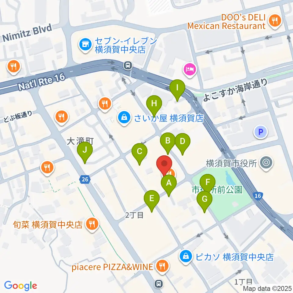 横須賀ヤンガーザンイエスタディ周辺の駐車場・コインパーキング一覧地図