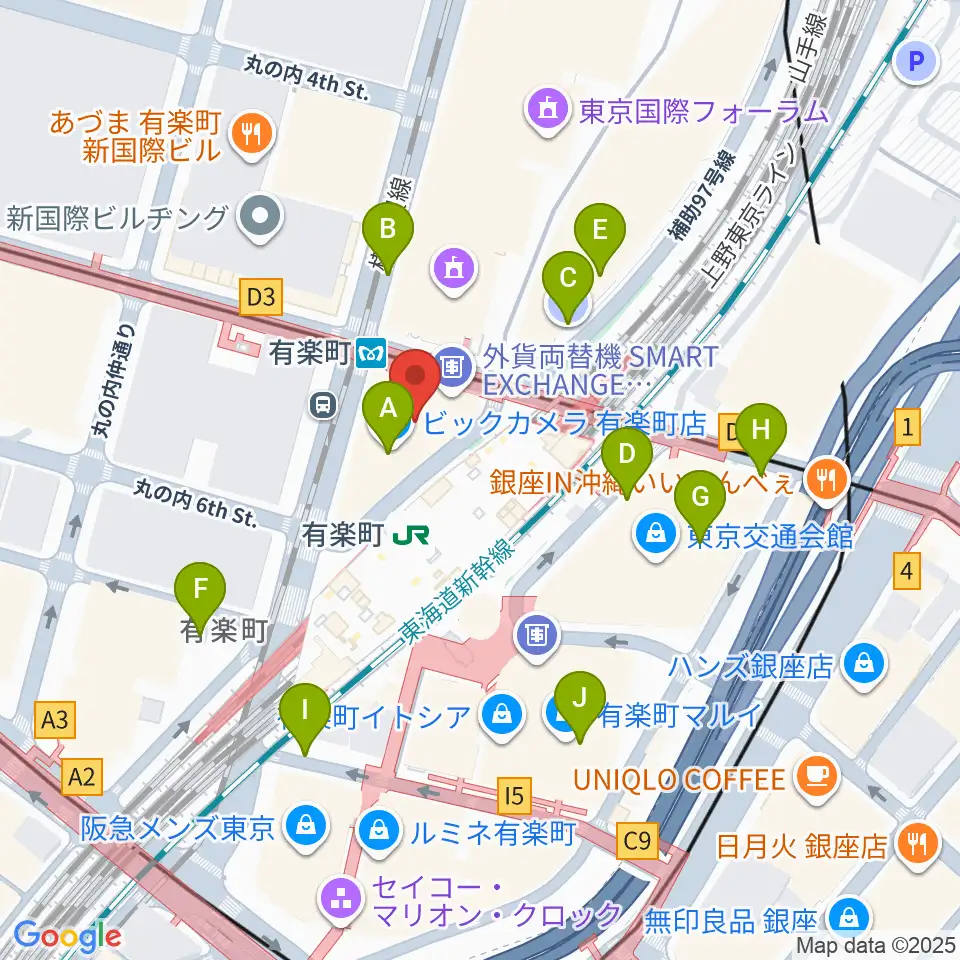 有楽町よみうりホール周辺の駐車場・コインパーキング一覧地図