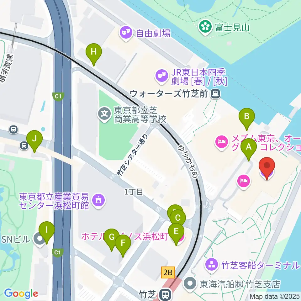 ニューピアホール周辺の駐車場・コインパーキング一覧地図
