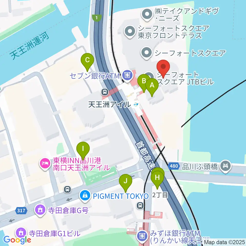 天王洲 銀河劇場周辺の駐車場・コインパーキング一覧地図
