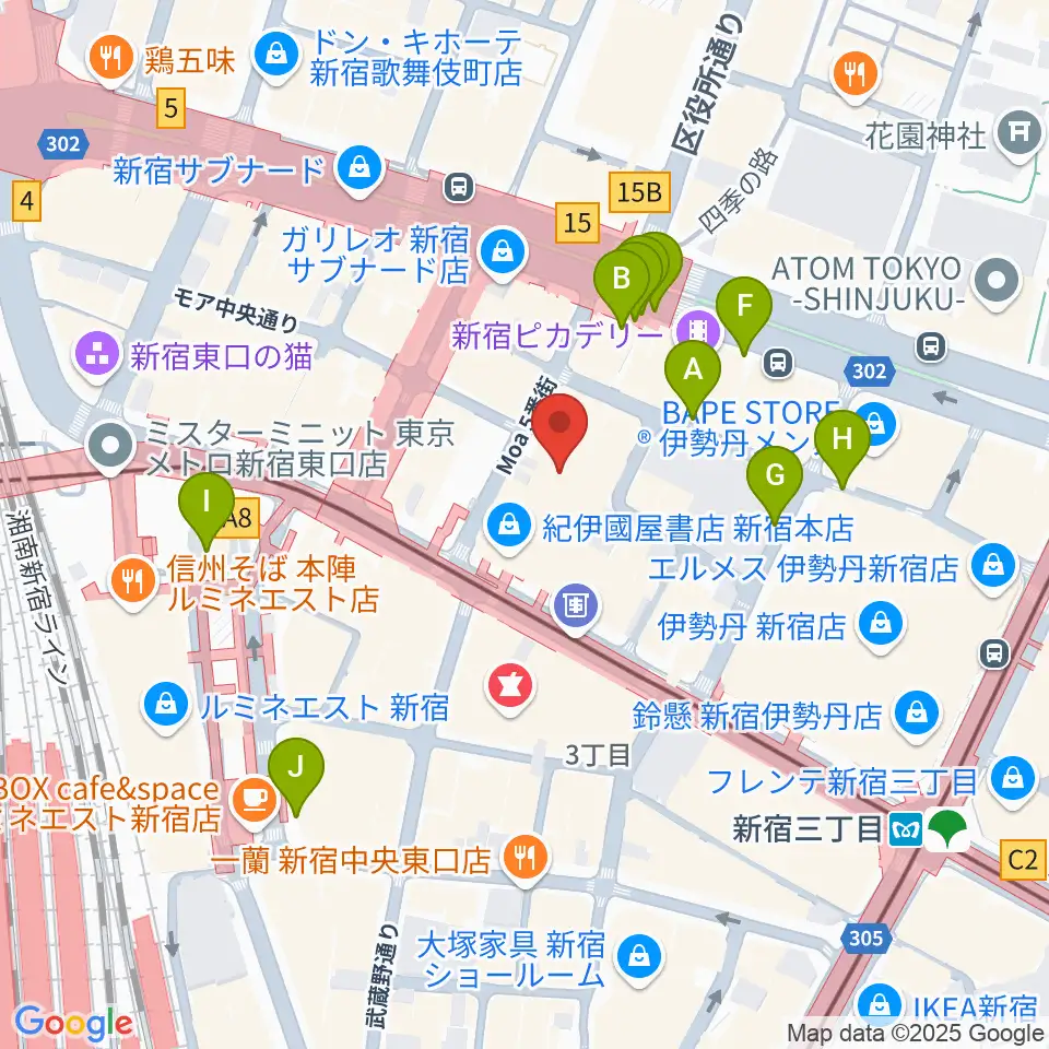 紀伊國屋ホール 周辺の駐車場 コインパーキング一覧マップ