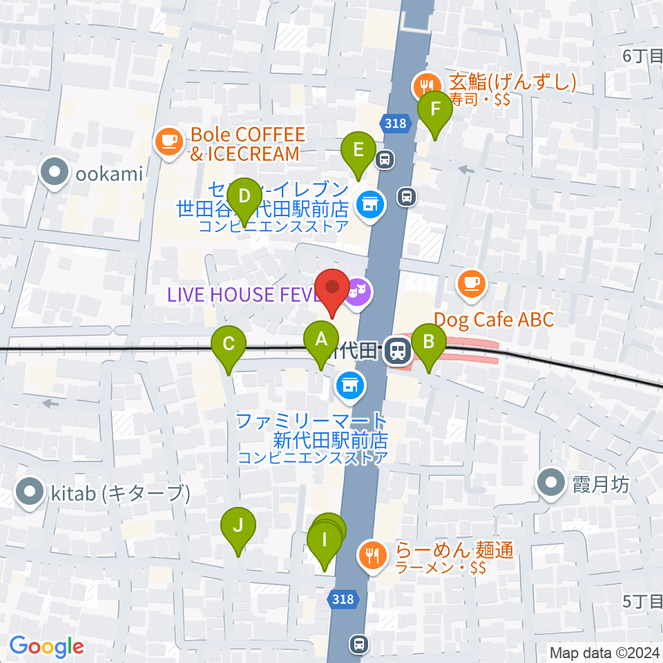 新代田FEVER周辺の駐車場・コインパーキング一覧地図