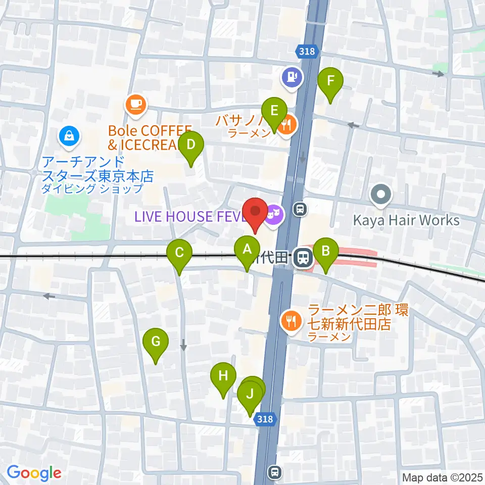 新代田FEVER周辺の駐車場・コインパーキング一覧地図