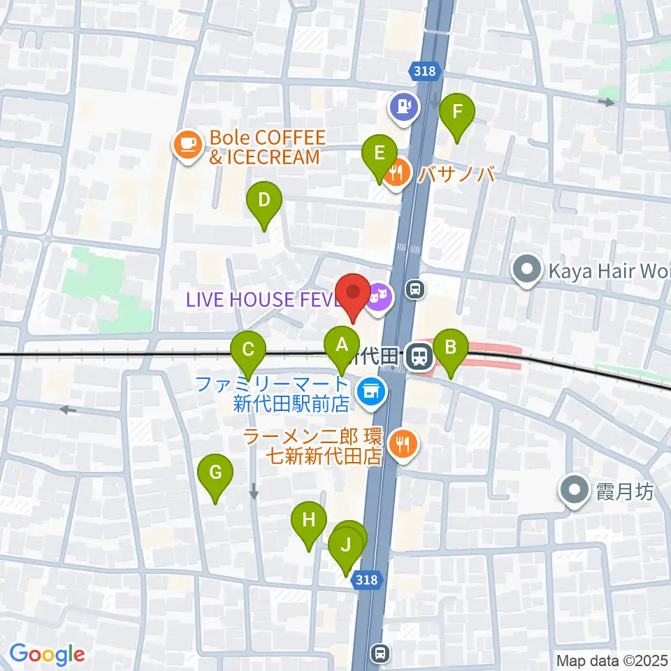新代田FEVER周辺の駐車場・コインパーキング一覧地図