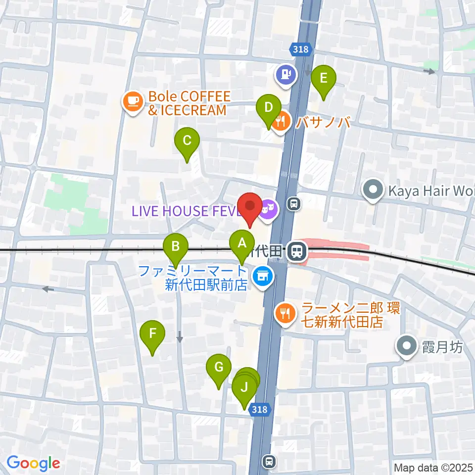 新代田FEVER周辺の駐車場・コインパーキング一覧地図