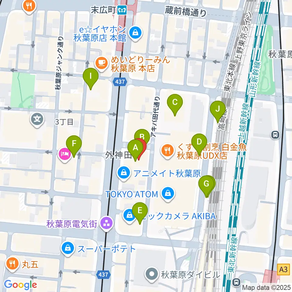 AKB48劇場周辺の駐車場・コインパーキング一覧地図