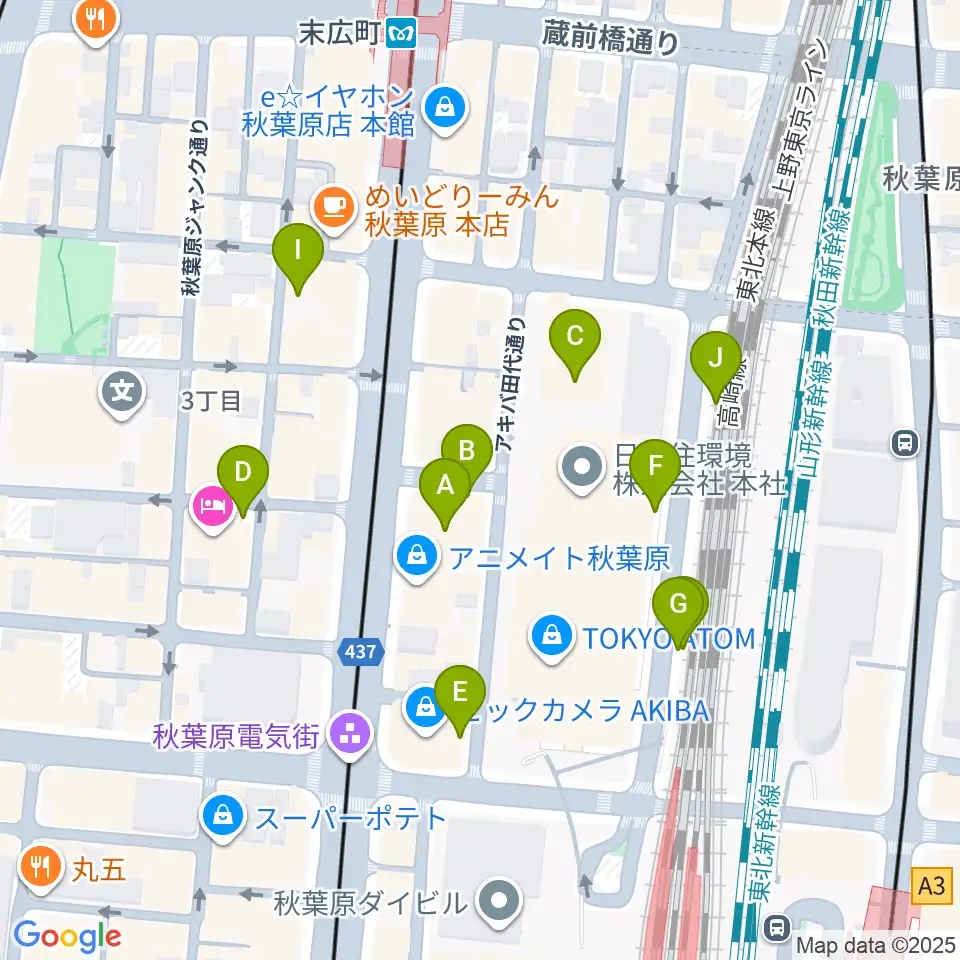 AKB48劇場周辺の駐車場・コインパーキング一覧地図