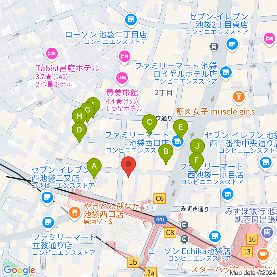 池袋BlackHole周辺の駐車場・コインパーキング一覧地図