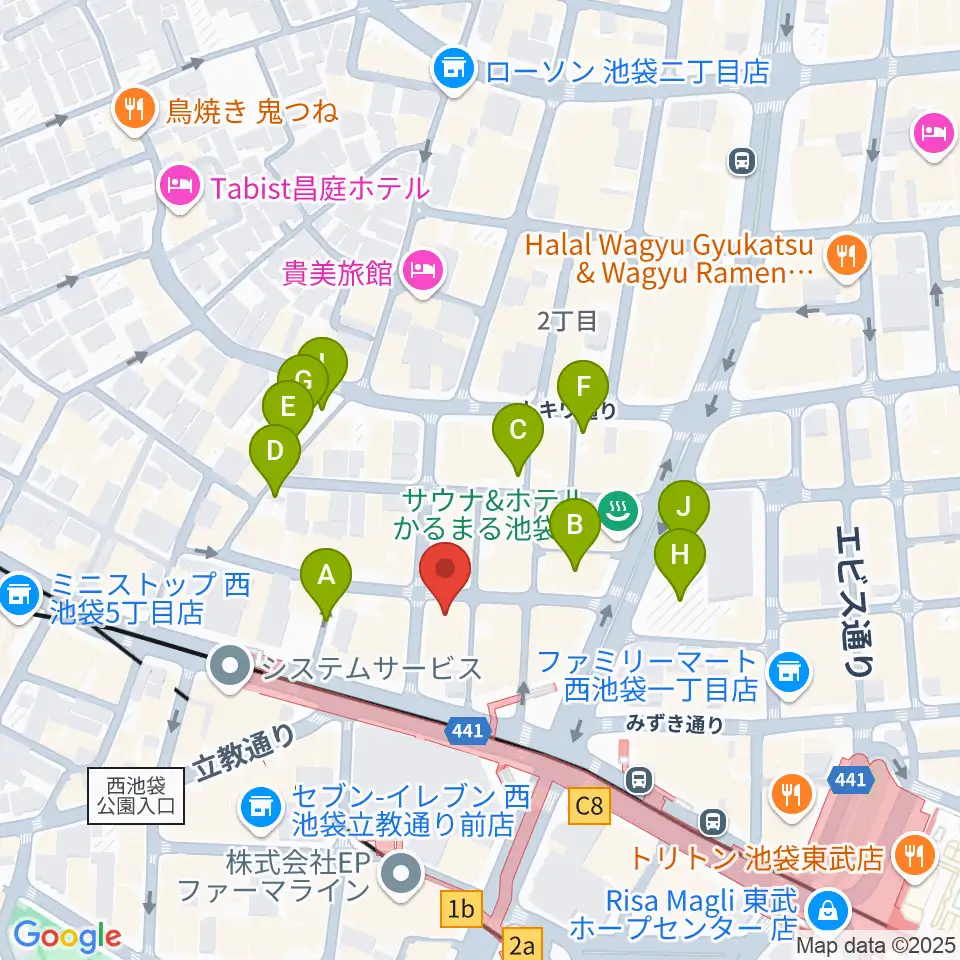 池袋BlackHole周辺の駐車場・コインパーキング一覧地図
