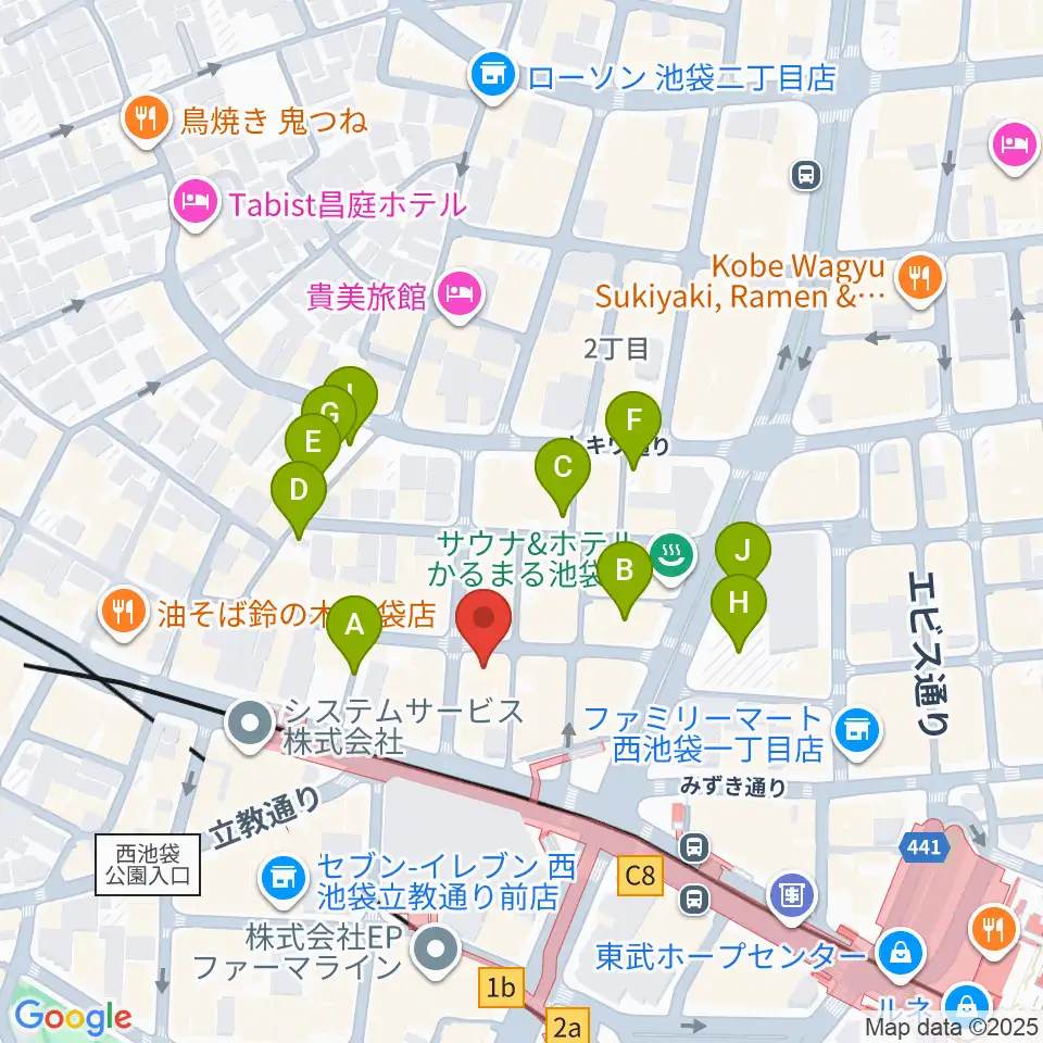 池袋BlackHole周辺の駐車場・コインパーキング一覧地図