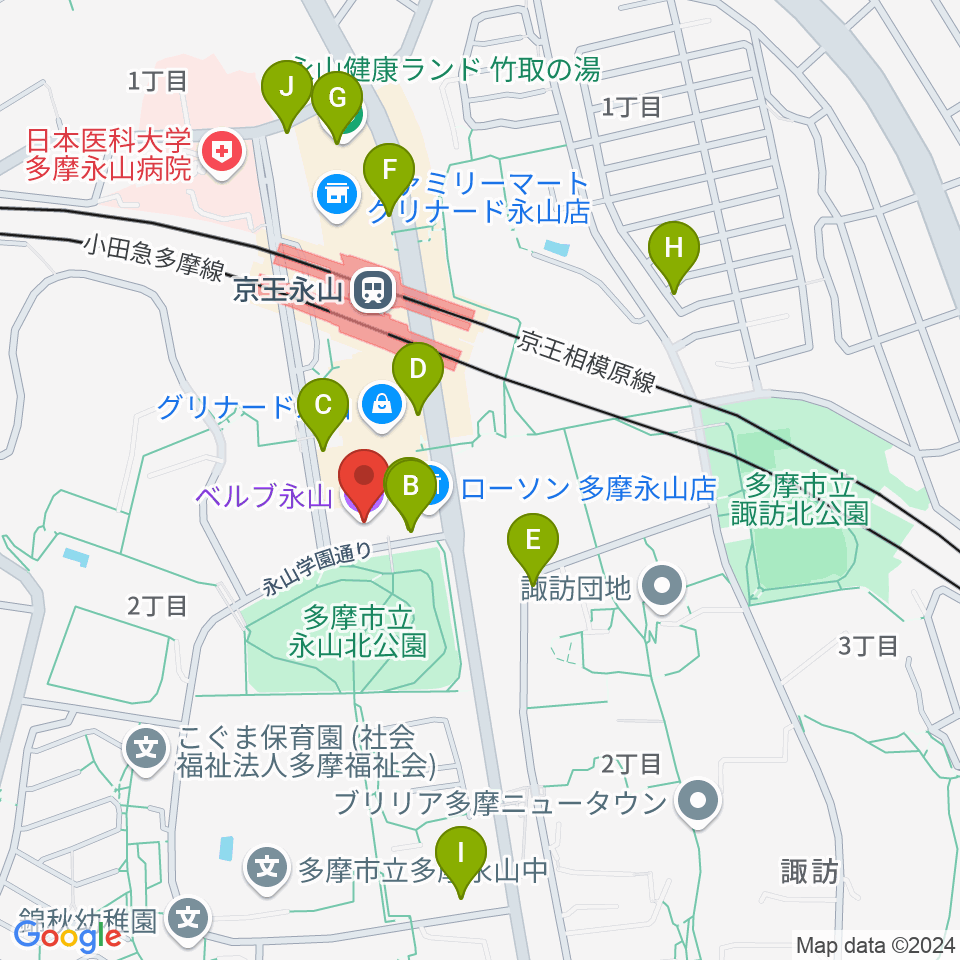 ベルブ永山周辺の駐車場・コインパーキング一覧地図