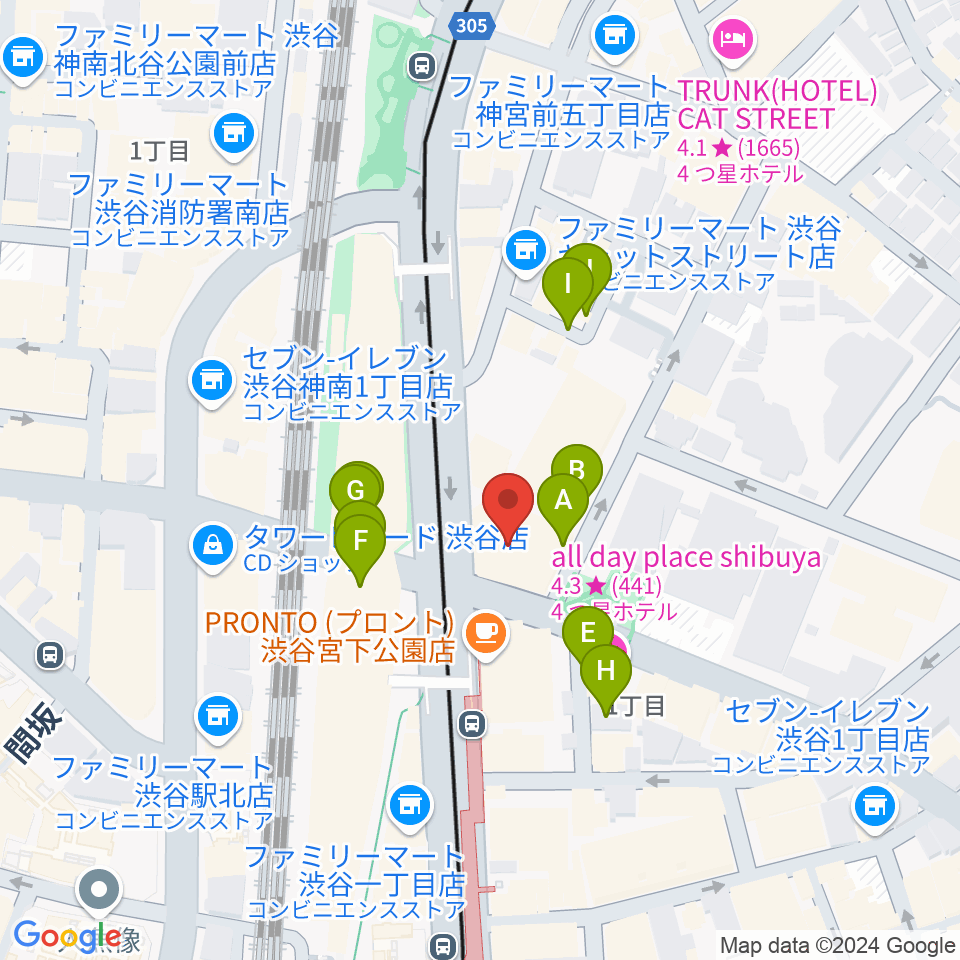 東京カルチャーカルチャー周辺の駐車場・コインパーキング一覧地図