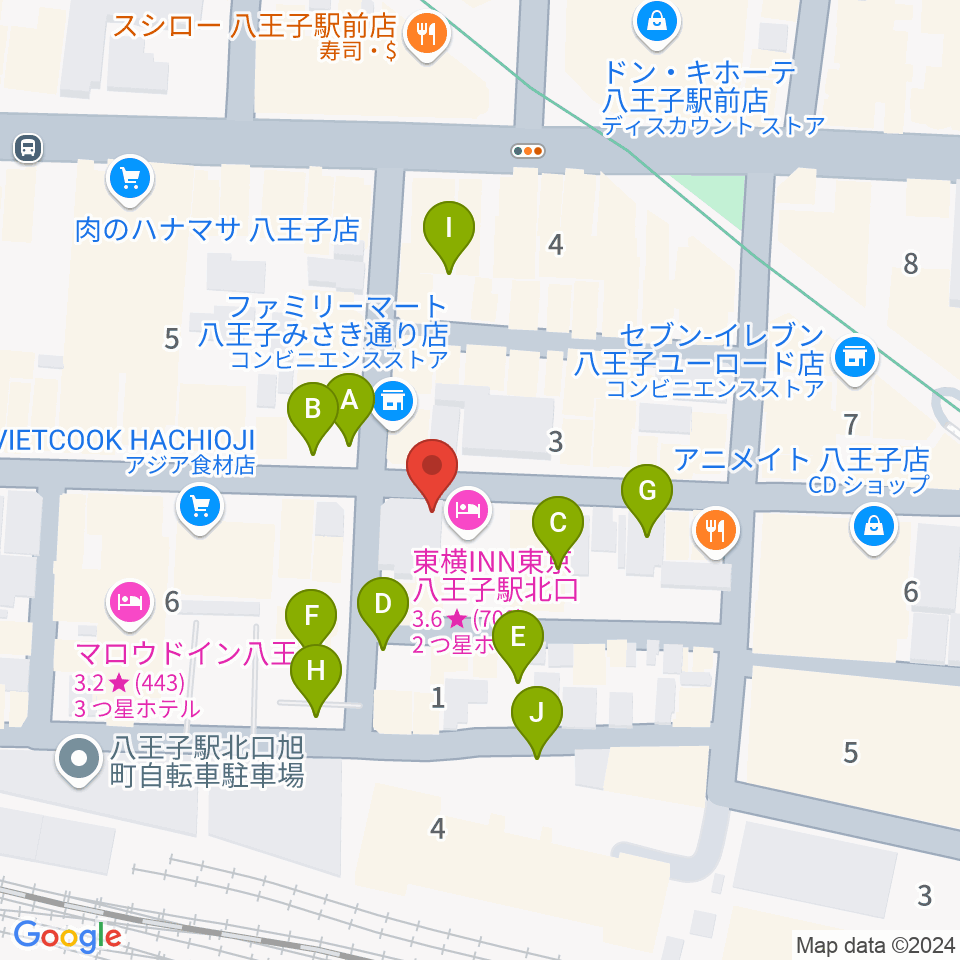 八王子papaBeat周辺の駐車場・コインパーキング一覧地図