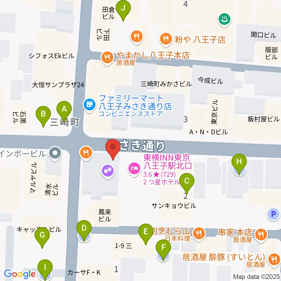 八王子papaBeat周辺の駐車場・コインパーキング一覧地図