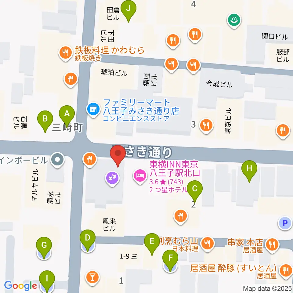 八王子papaBeat周辺の駐車場・コインパーキング一覧地図