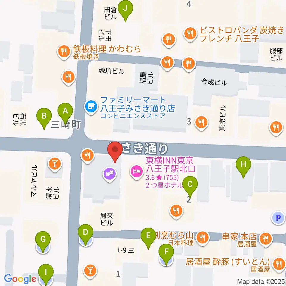 八王子papaBeat周辺の駐車場・コインパーキング一覧地図