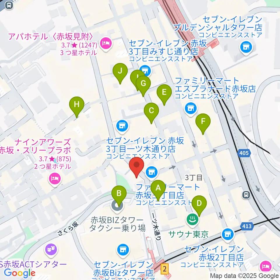 赤坂COUNTRY HOUSE周辺の駐車場・コインパーキング一覧地図