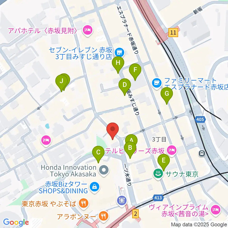 赤坂COUNTRY HOUSE周辺の駐車場・コインパーキング一覧地図