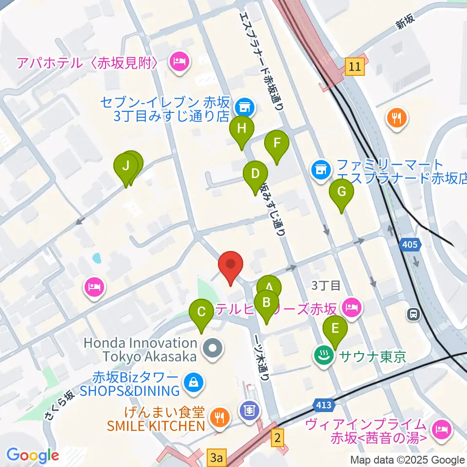赤坂COUNTRY HOUSE周辺の駐車場・コインパーキング一覧地図