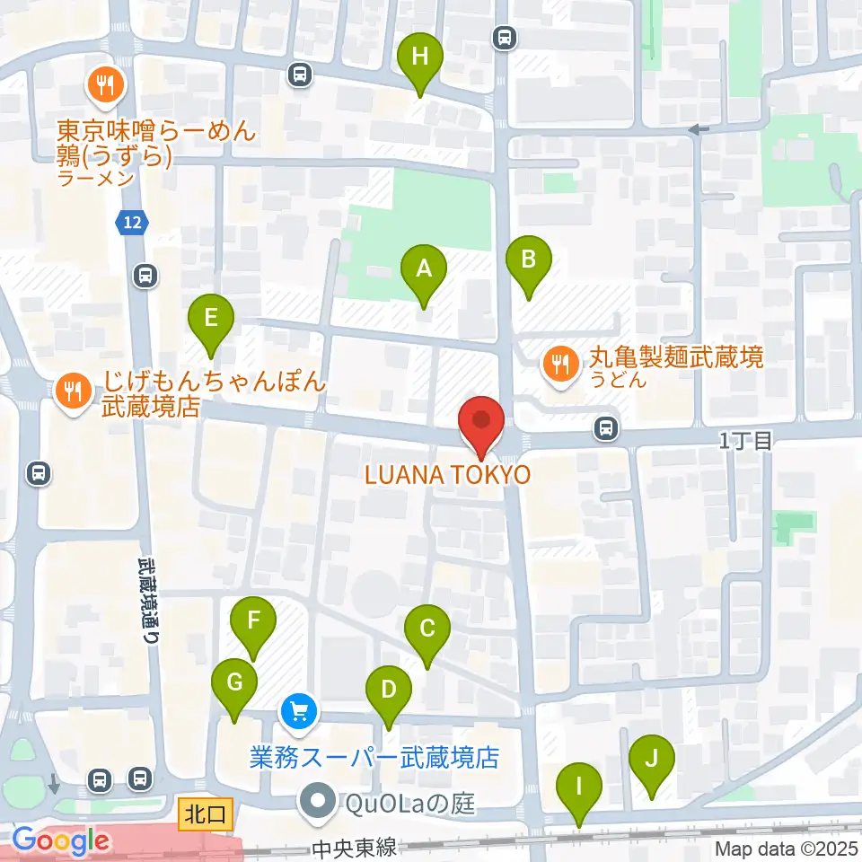 武蔵境スタット周辺の駐車場・コインパーキング一覧地図