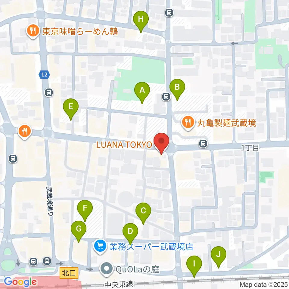 武蔵境スタット周辺の駐車場・コインパーキング一覧地図