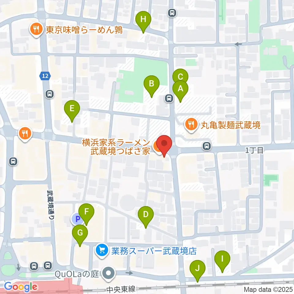 武蔵境スタット周辺の駐車場・コインパーキング一覧地図