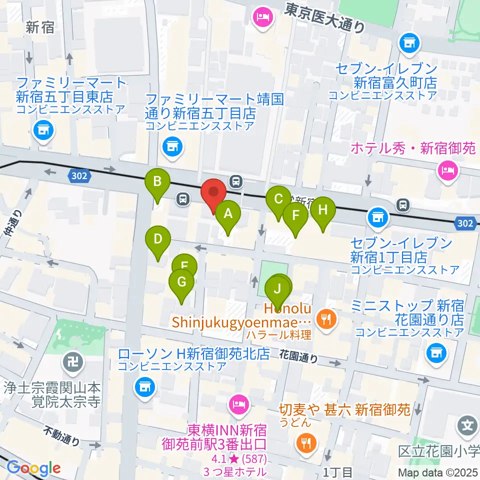 新宿カールモール周辺の駐車場・コインパーキング一覧地図
