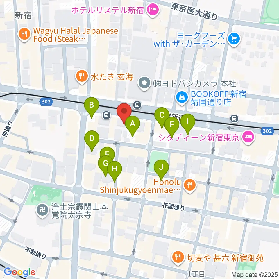 新宿カールモール周辺の駐車場・コインパーキング一覧地図