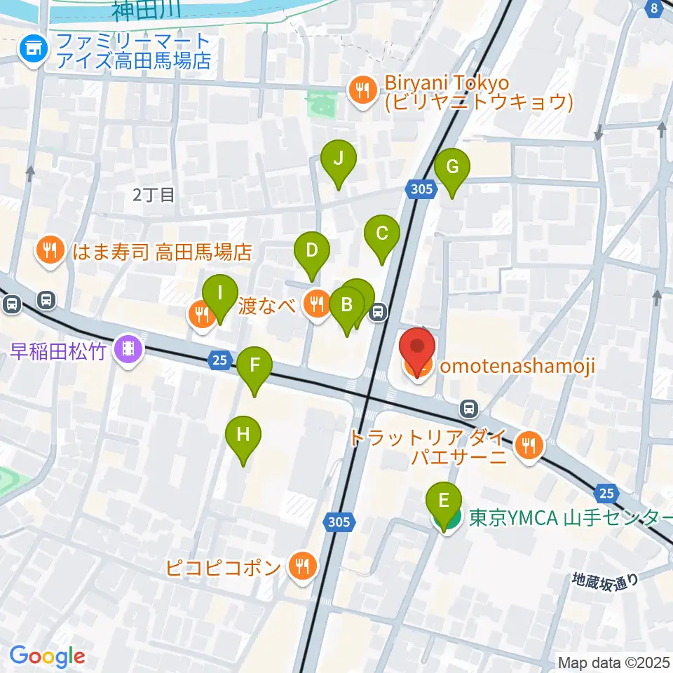 高田馬場JETROBOT周辺の駐車場・コインパーキング一覧地図