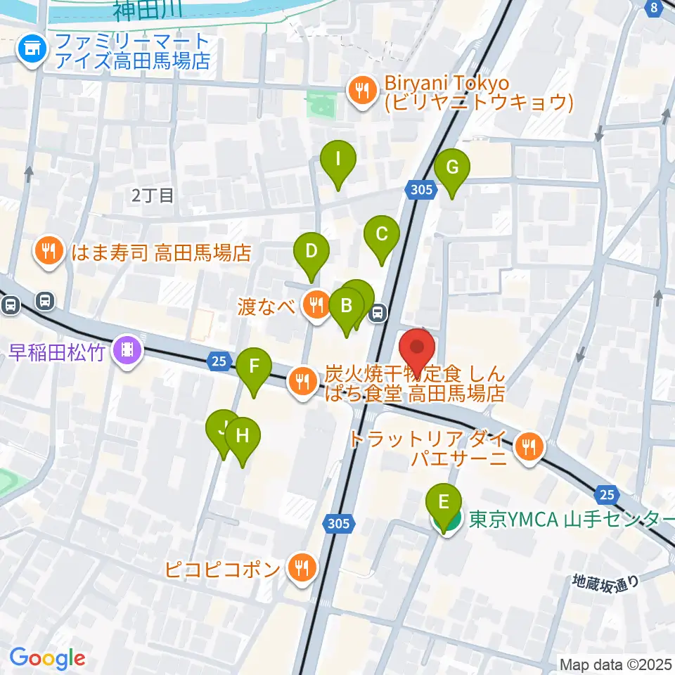 高田馬場JETROBOT周辺の駐車場・コインパーキング一覧地図
