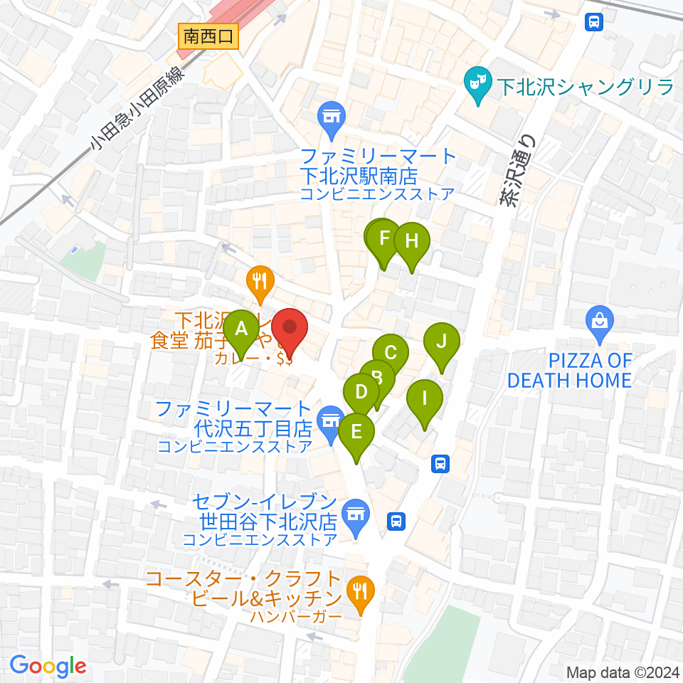 下北沢lete周辺の駐車場・コインパーキング一覧地図