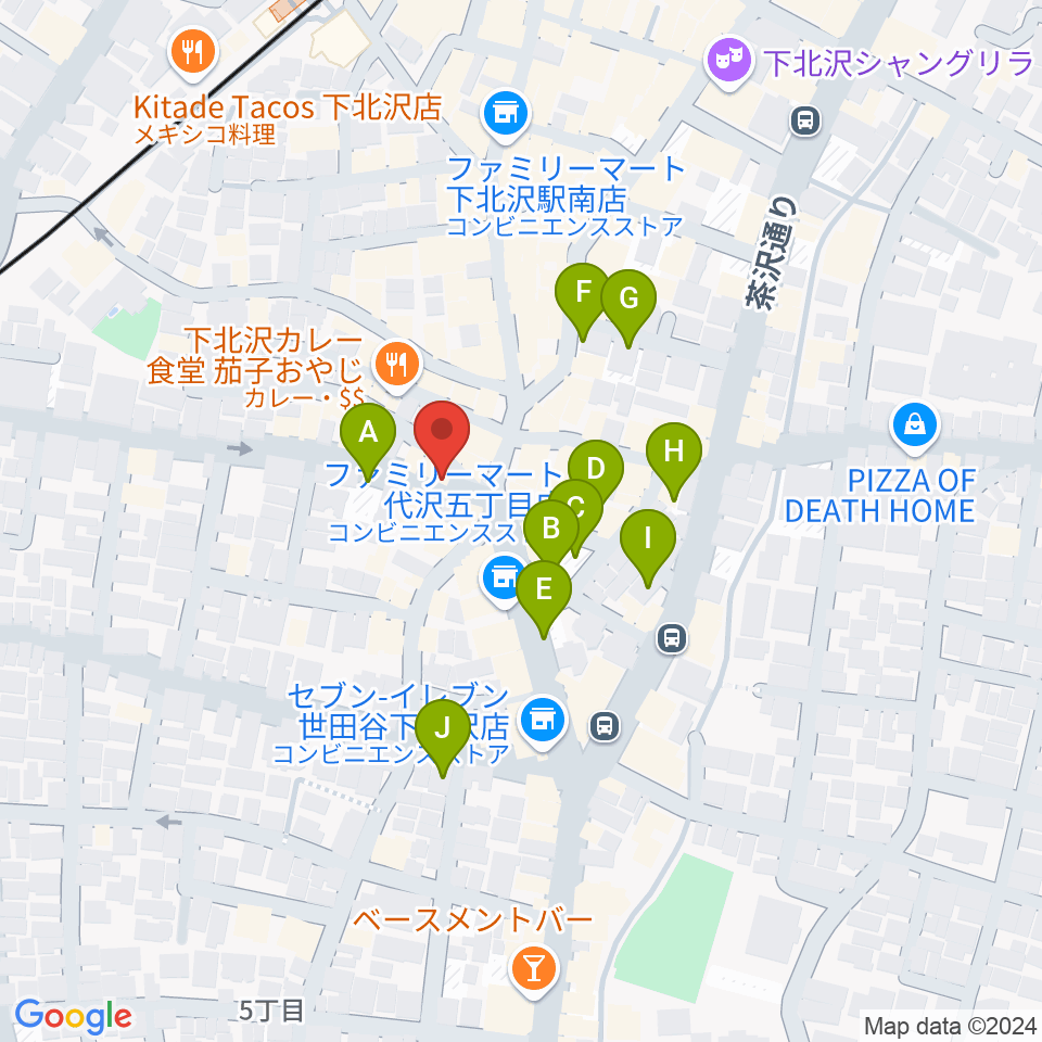 下北沢lete周辺の駐車場・コインパーキング一覧地図