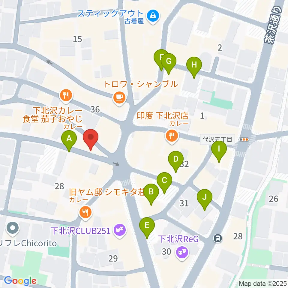 下北沢lete周辺の駐車場・コインパーキング一覧地図