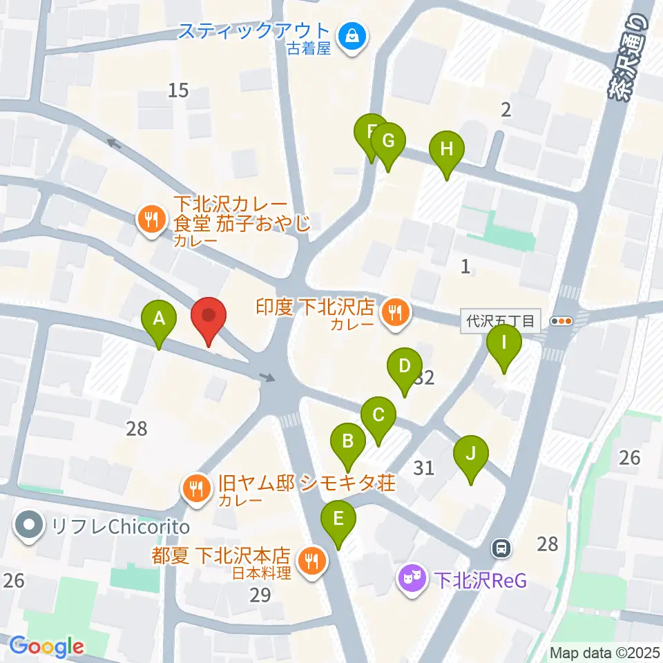 下北沢lete周辺の駐車場・コインパーキング一覧地図